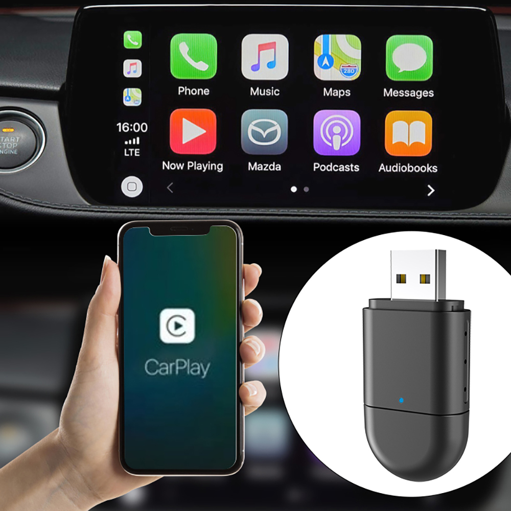 Carplay Android Auto Wireless Adapter Dual Port Type-C + USB 