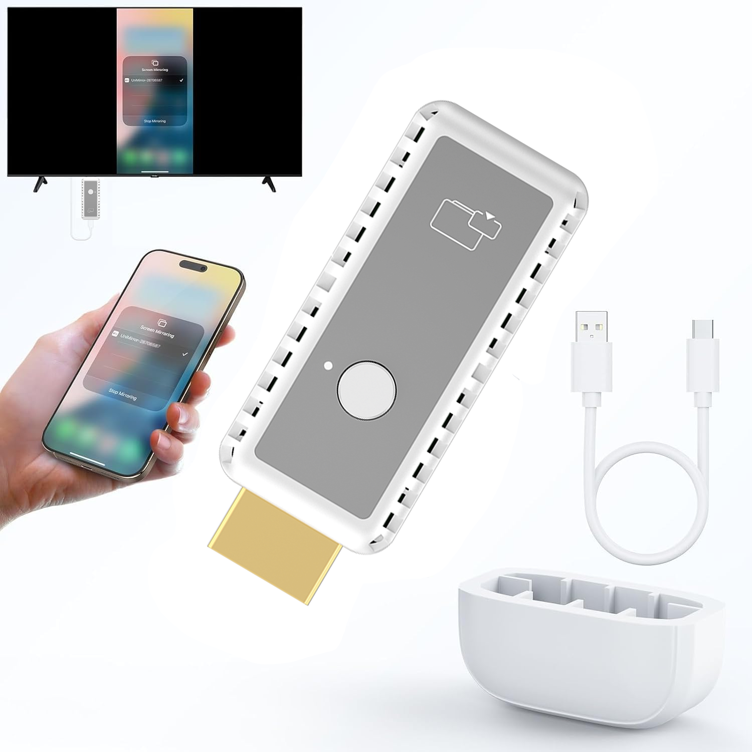 1080P 60Hz for HDMI Wireless Display Adapter Plastic Mobile Screen Mirroring Dongle for iPhone Mac I